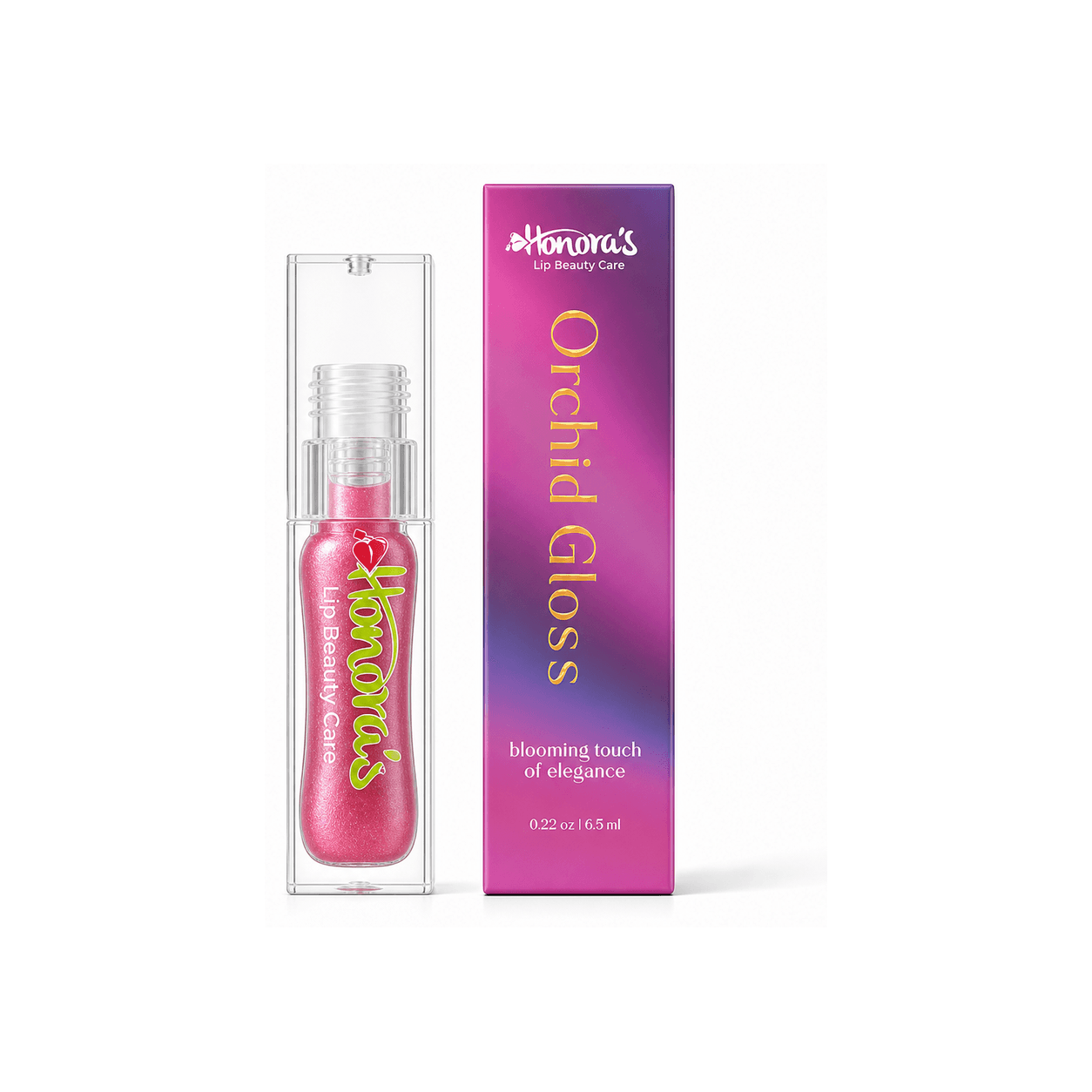 Honoras Orchid Gloss front product packaging and tube